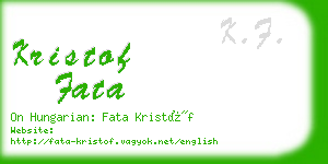 kristof fata business card